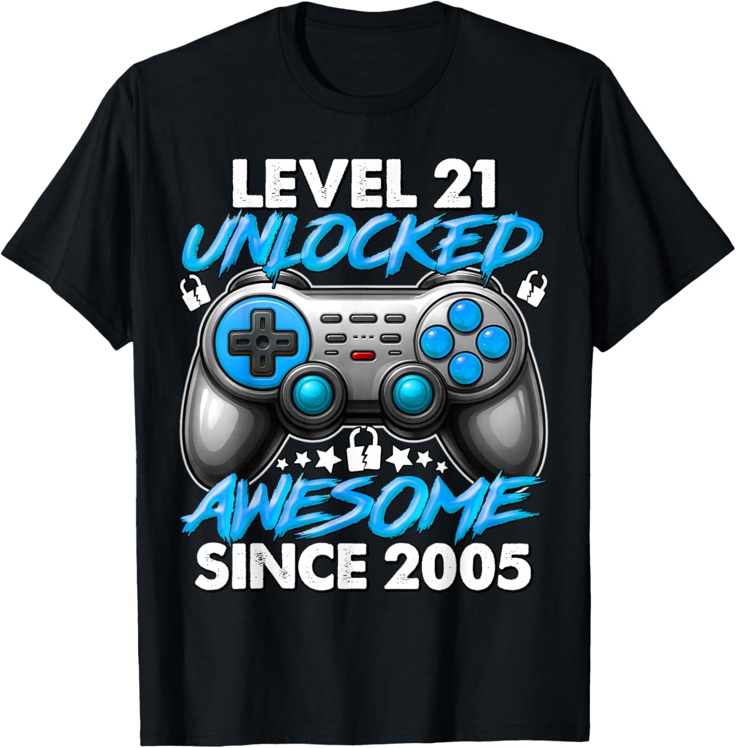 Level 21 Unlocked 21 Year Old Gifts Boys 21st Birthday Boy T-Shirt - T-Shirt | Black