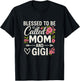Blessed to Be Called Mom and Gigi Mother's Day Floral Women T-Shirt - T-Shirt | Black