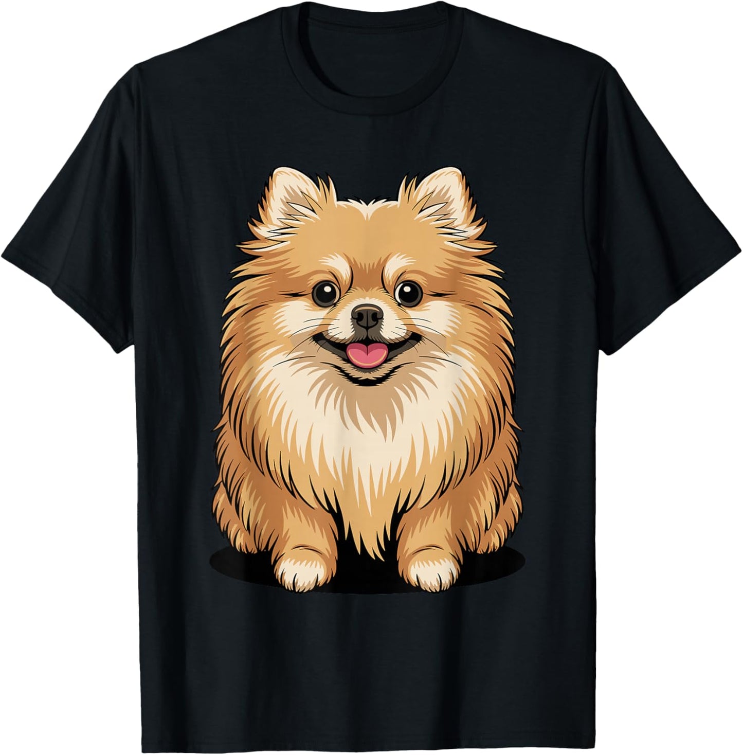 Cute Puppy Breed Artistic Pom Toy Companion Pomeranian T-Shirt - T-Shirt | Black