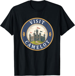 Visit Camelot King Arthur Funny History T-Shirt - T-Shirt | Black