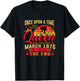 50th Birthday Gift A Queen Born in March 1976 50 Years Old T-Shirt - T-Shirt | Black
