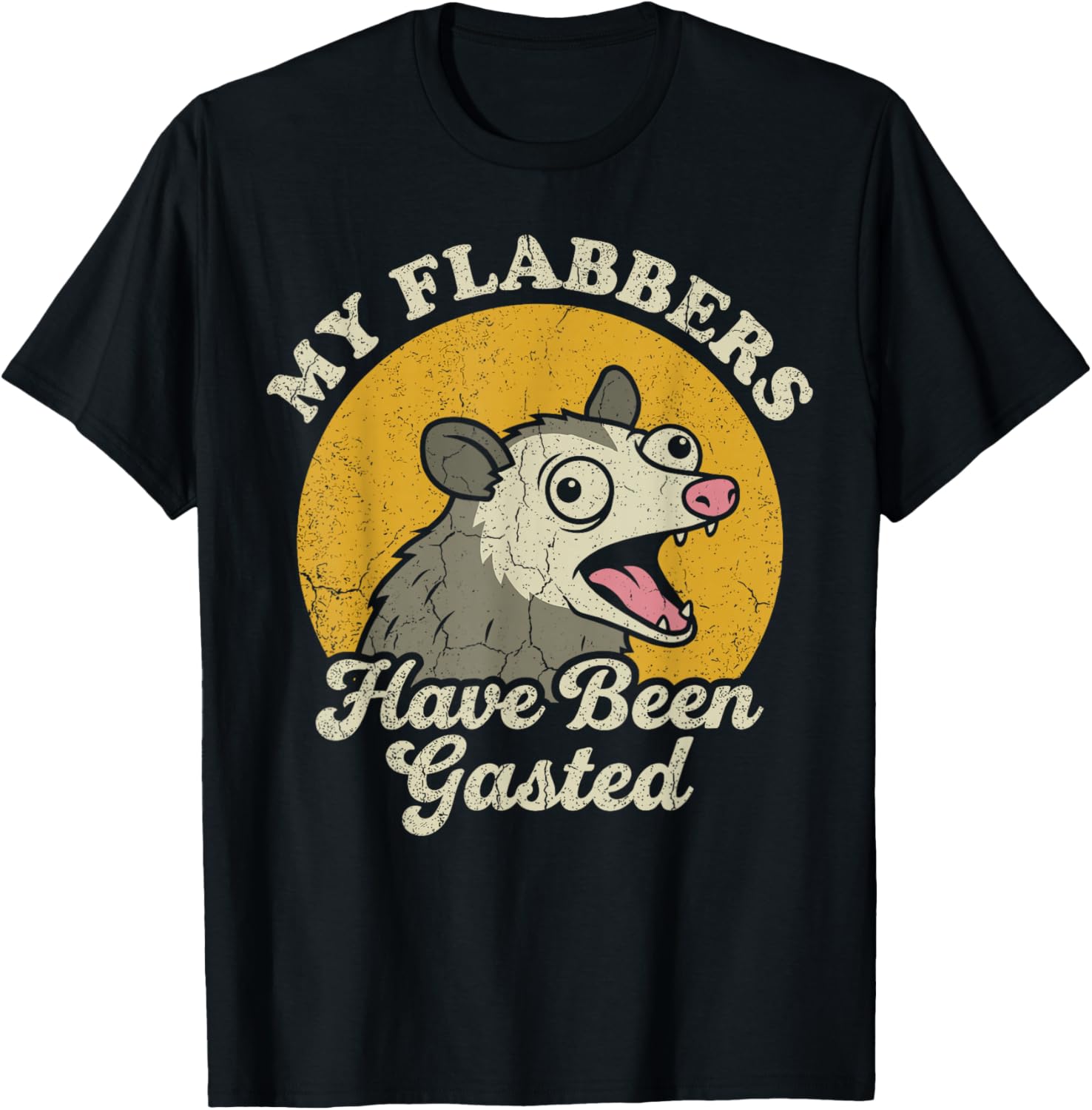 My Flabbers Have Been Gasted Opossum T-Shirt - T-Shirt | Black