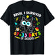 Bruh I Survived 67 33 Days of School Cat 100 Days Teachers T-Shirt - T-Shirt | Black