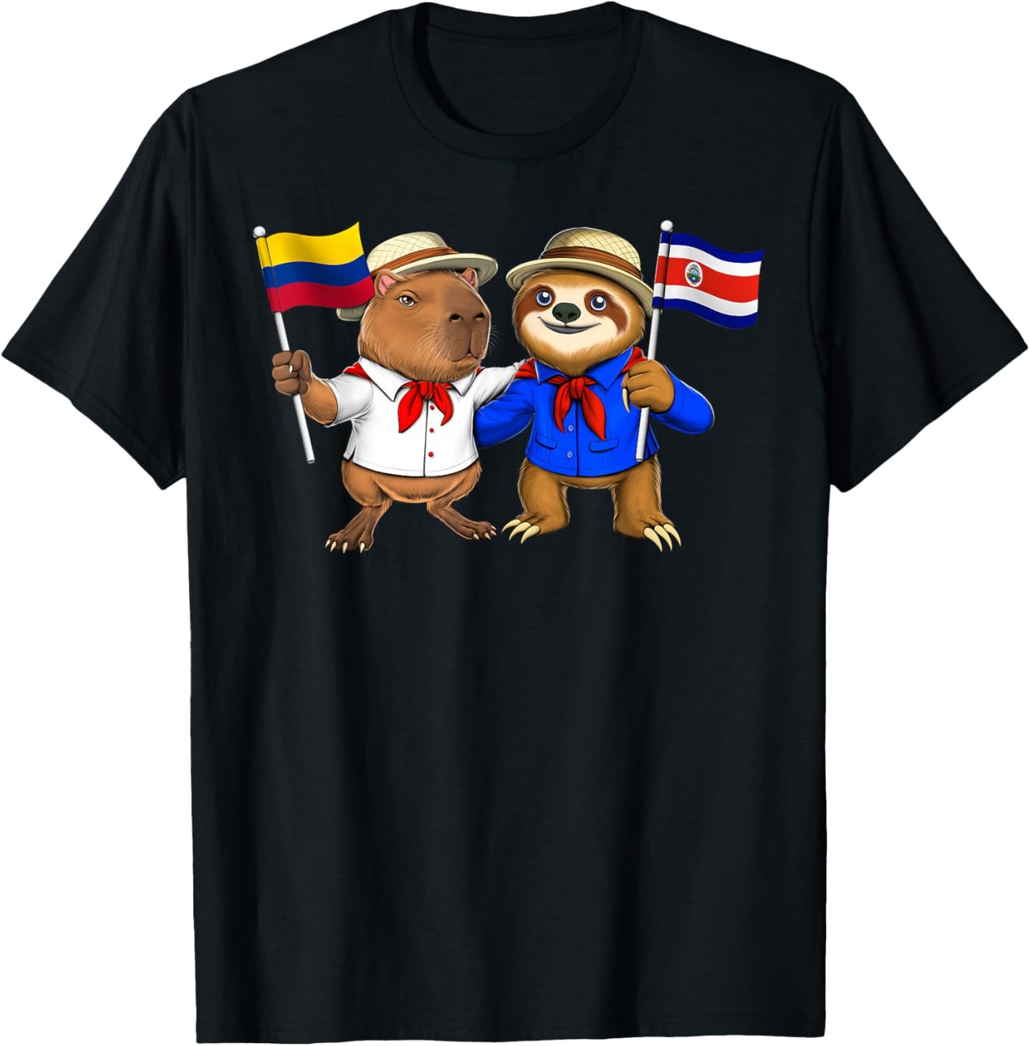 Colombia Costa Rica Roots Colombian Flag Proud Costa Rican T-Shirt - T-Shirt | Black