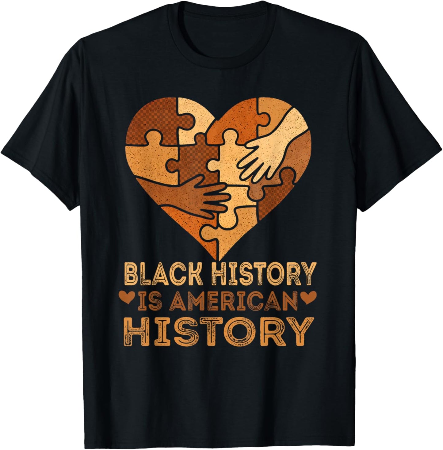 Black History is American History Heart African American BHM T-Shirt - T-Shirt | Black