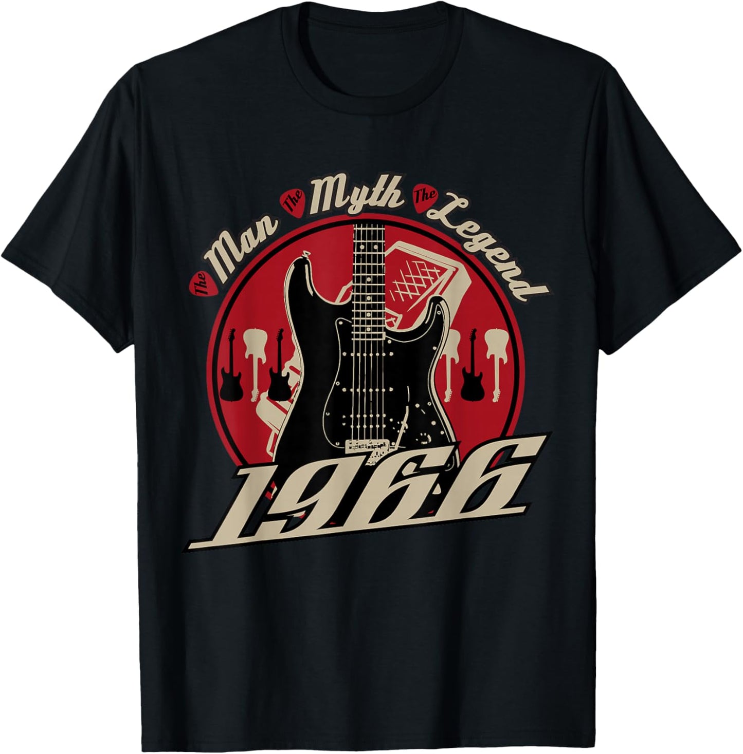60th Birthday Gift Guitar Players Born in 1966 T-Shirt - T-Shirt | Black