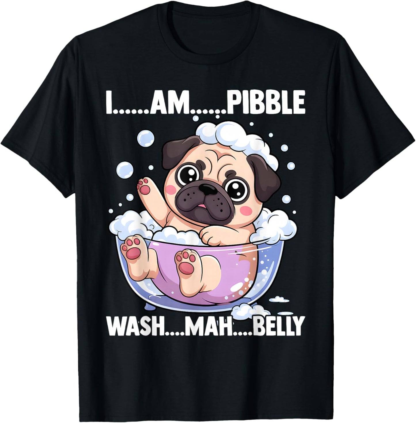 I Am Pibble Wash My Belly Meme Funny Dog T-Shirt - T-Shirt | Black