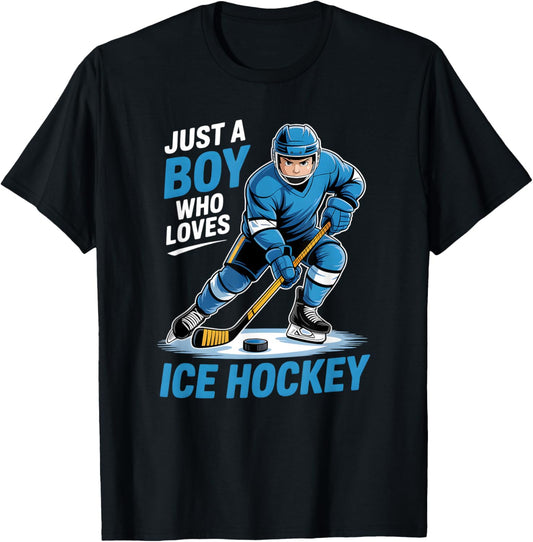 Boys Ice Hockey T-Shirt - T-Shirt | Black