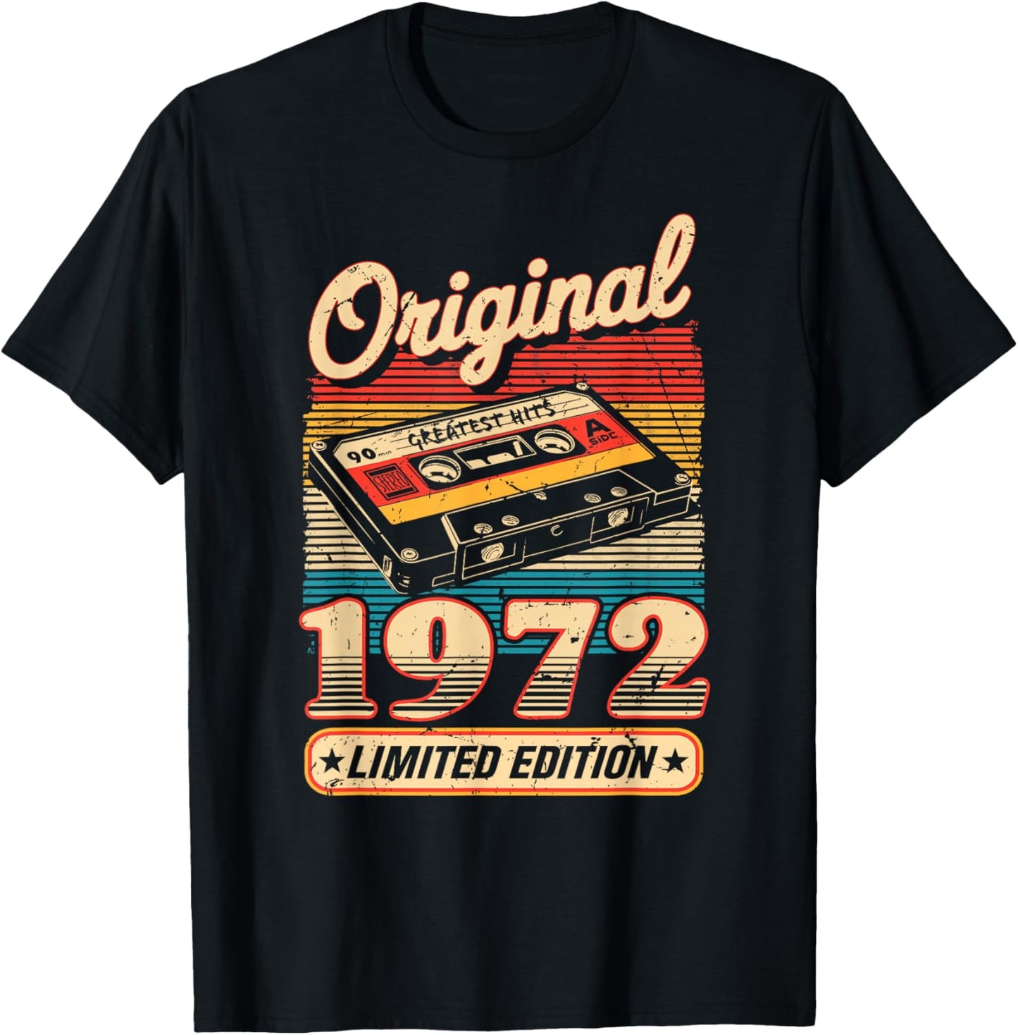 53th Birthday Retro Vintage 1972 Men Women T-Shirt - T-Shirt | Black