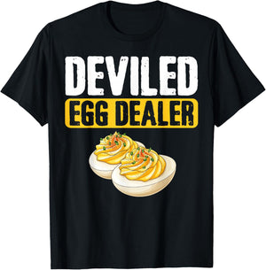 Retro Deviled Egg Dealer Thanksgiving Dinner Funny T-Shirt - T-Shirt | Black