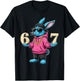 Funny Easter Day Bunny 6 7 Six Seven Meme Men Boy Kid T-Shirt - T-Shirt | Black