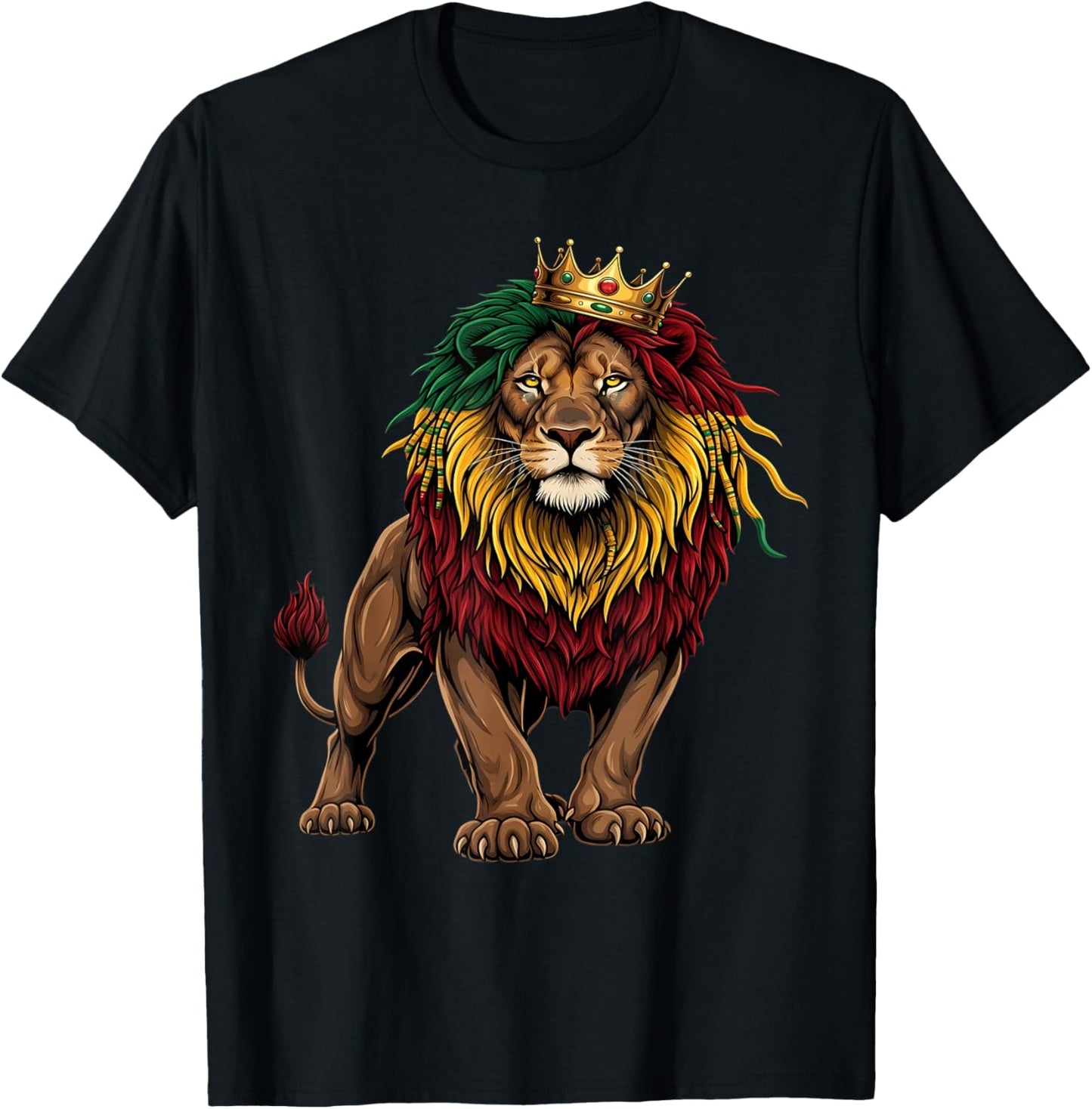 Rasta Reggae Lion of Judah Headphones Jamaican Reggae Music T-Shirt - T-Shirt | Black