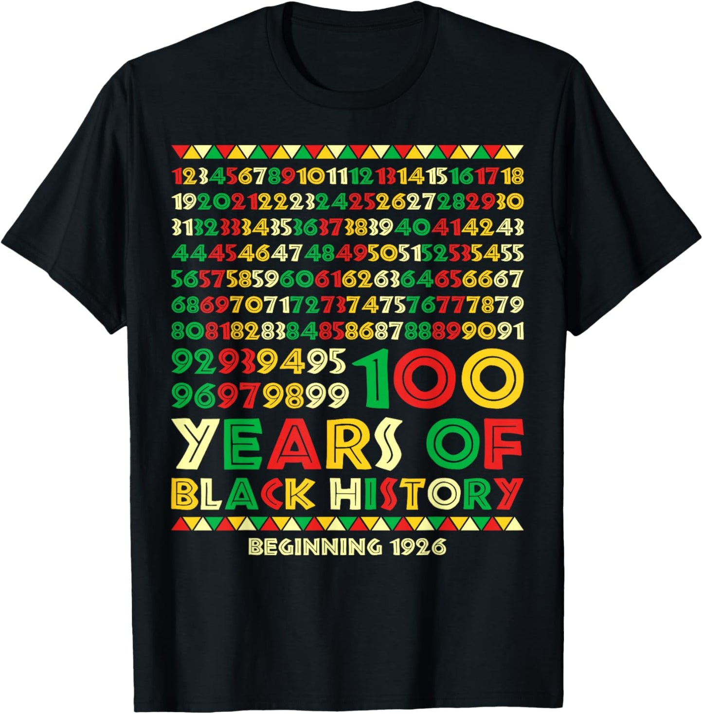 100 Years Black History Beginning 1926 Math Number Teacher T-Shirt - T-Shirt | Black