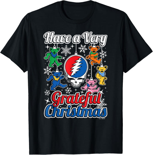 Grateful Dead Have a Very Grateful Christmas Bear Ornament T-Shirt - T-Shirt | Black