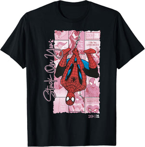 Marvel Comics Spider-Man Stuck On You Valentine T-Shirt - T-Shirt | Black