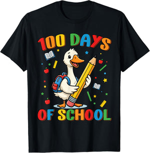 100 Days of School Duck Lover Boys Girls 100th Day School T-Shirt - T-Shirt | Black