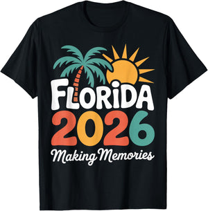 Florida 2026 Family Vacation Trip & Friends Group Souvenirs T-Shirt - T-Shirt | Black