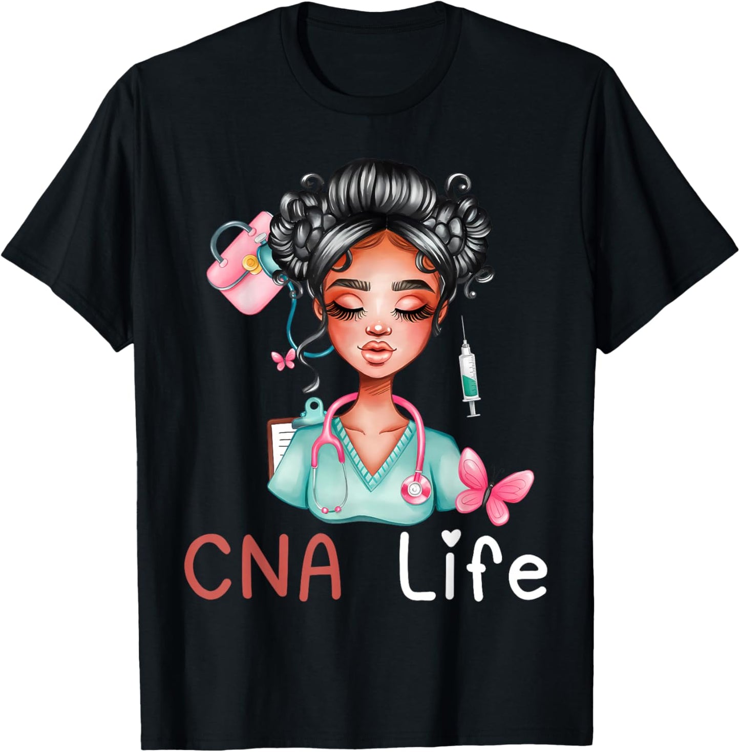 CNA Nurse Life Black History Month African American Nursing T-Shirt - T-Shirt | Black