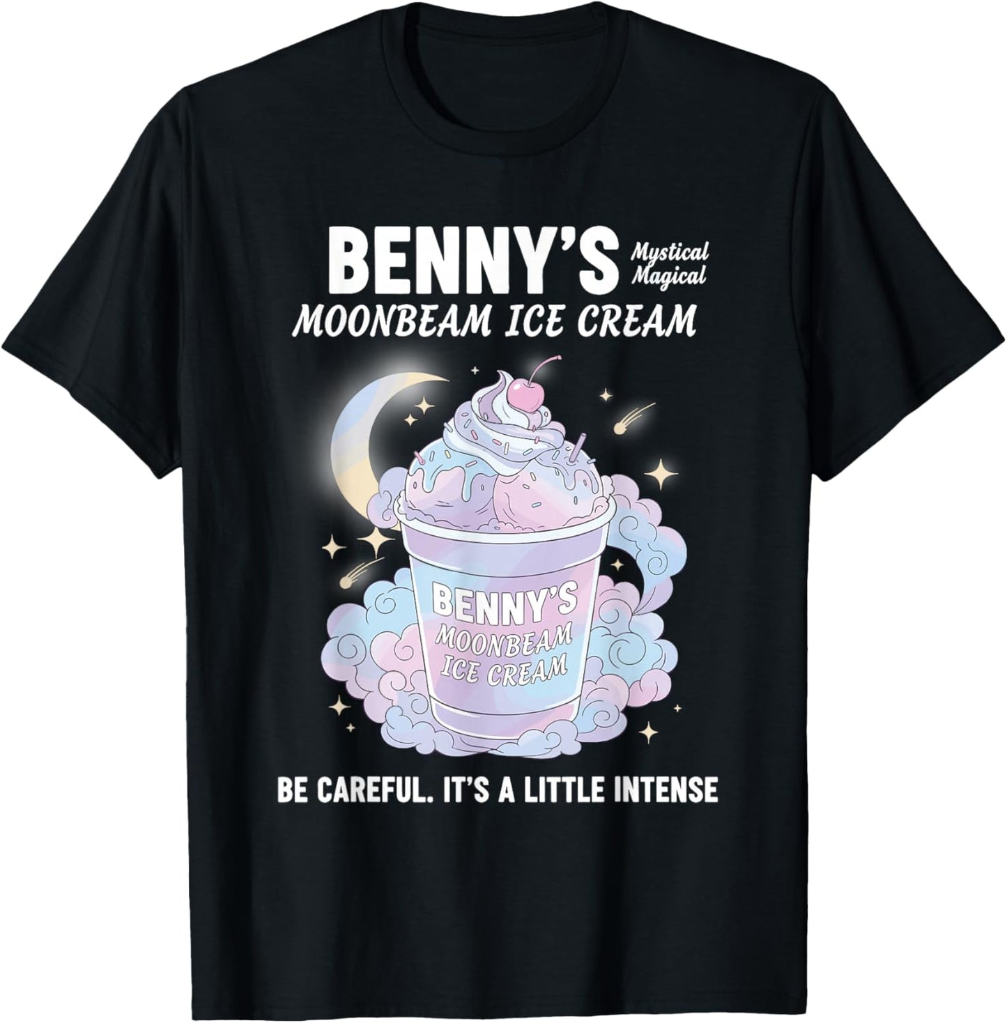 Vintage Moonbeam Ice Cream Truck Retro Double Scoop Popsicle T-Shirt - T-Shirt | Black