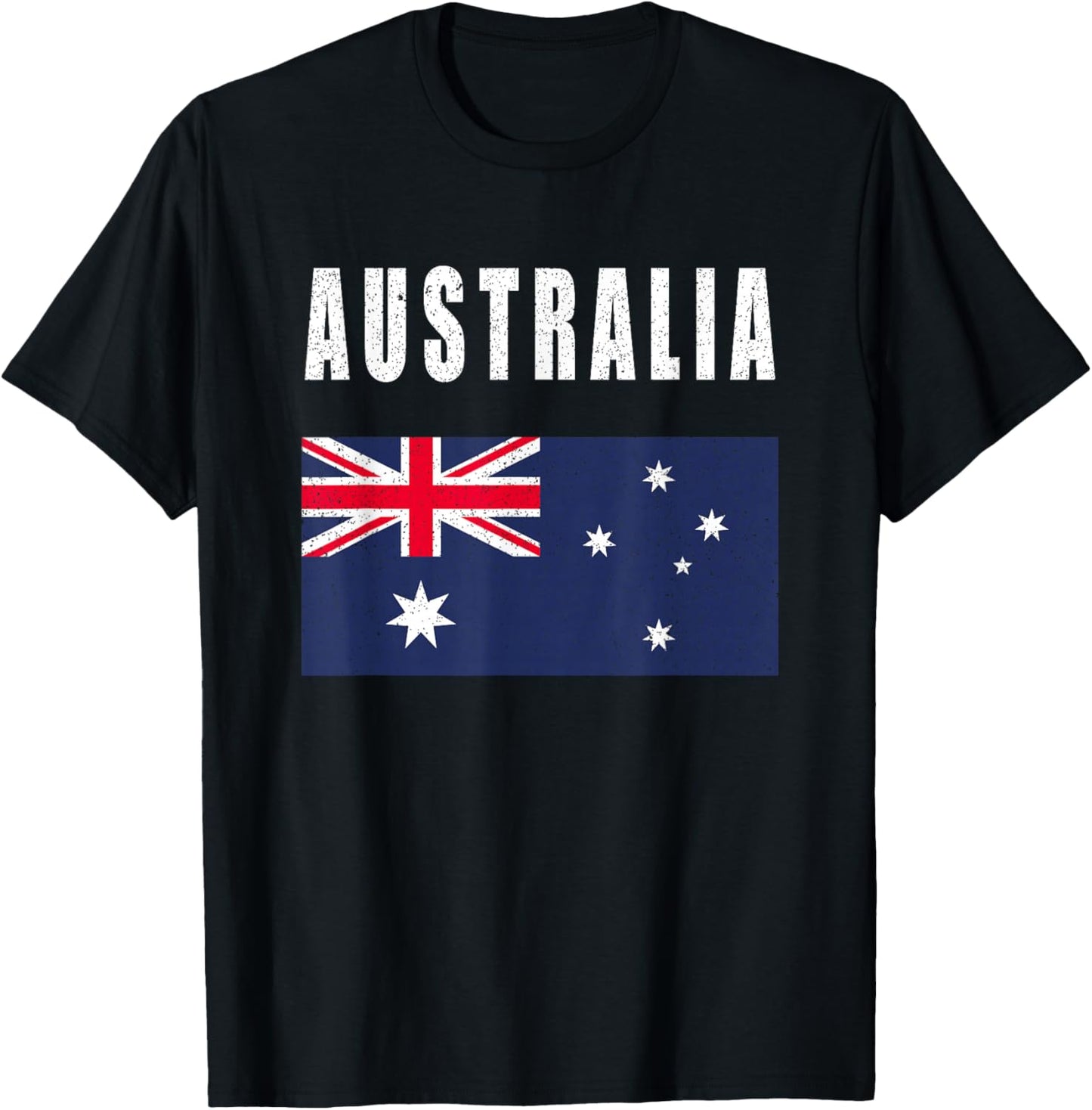 Australian Flag Patriotic Aussie Pride Happy Australia Day T-Shirt - T-Shirt | Black