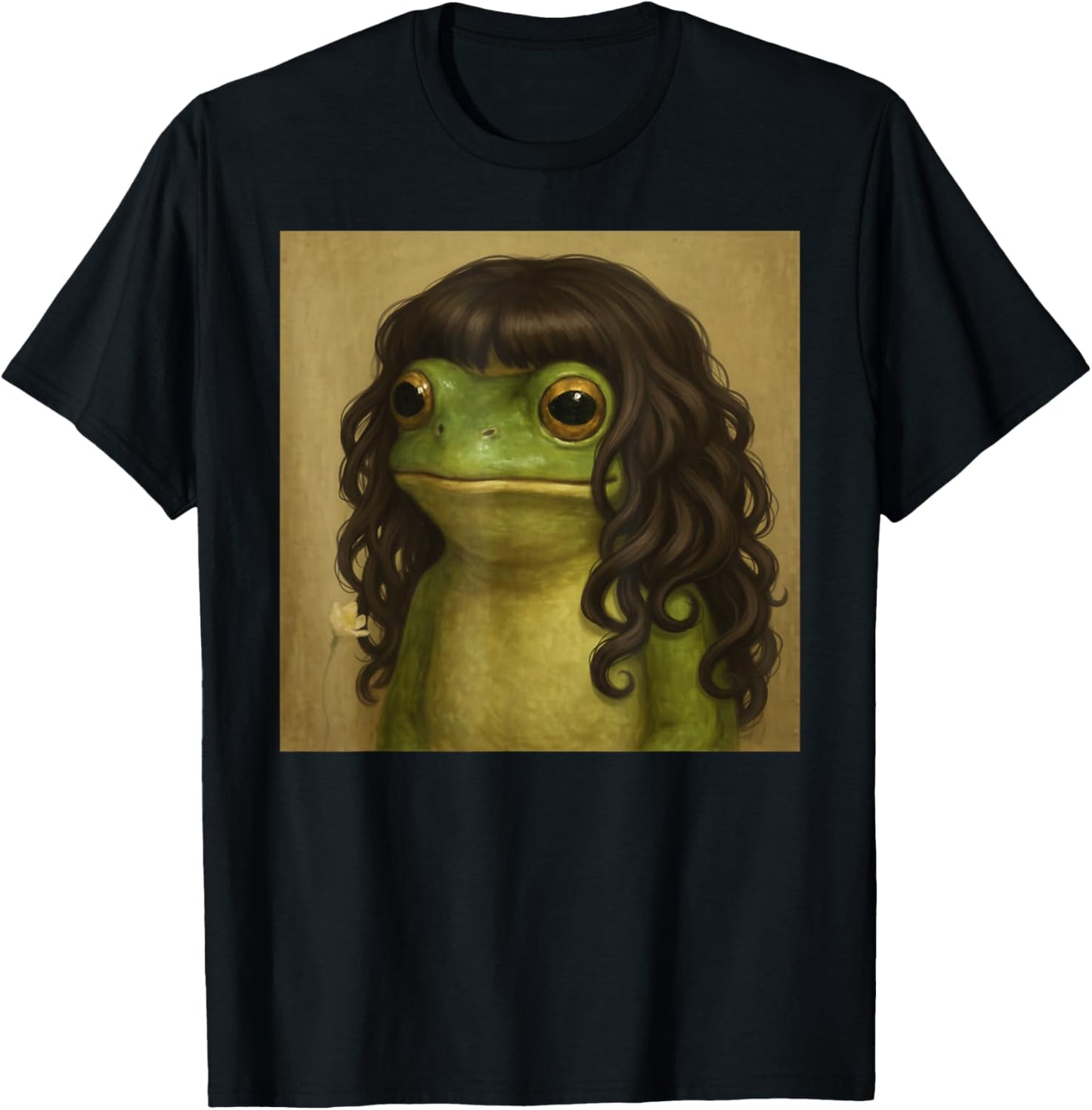 Funny Frog Long Curly Hair Haircut Meme Women Kids T-Shirt - T-Shirt | Black