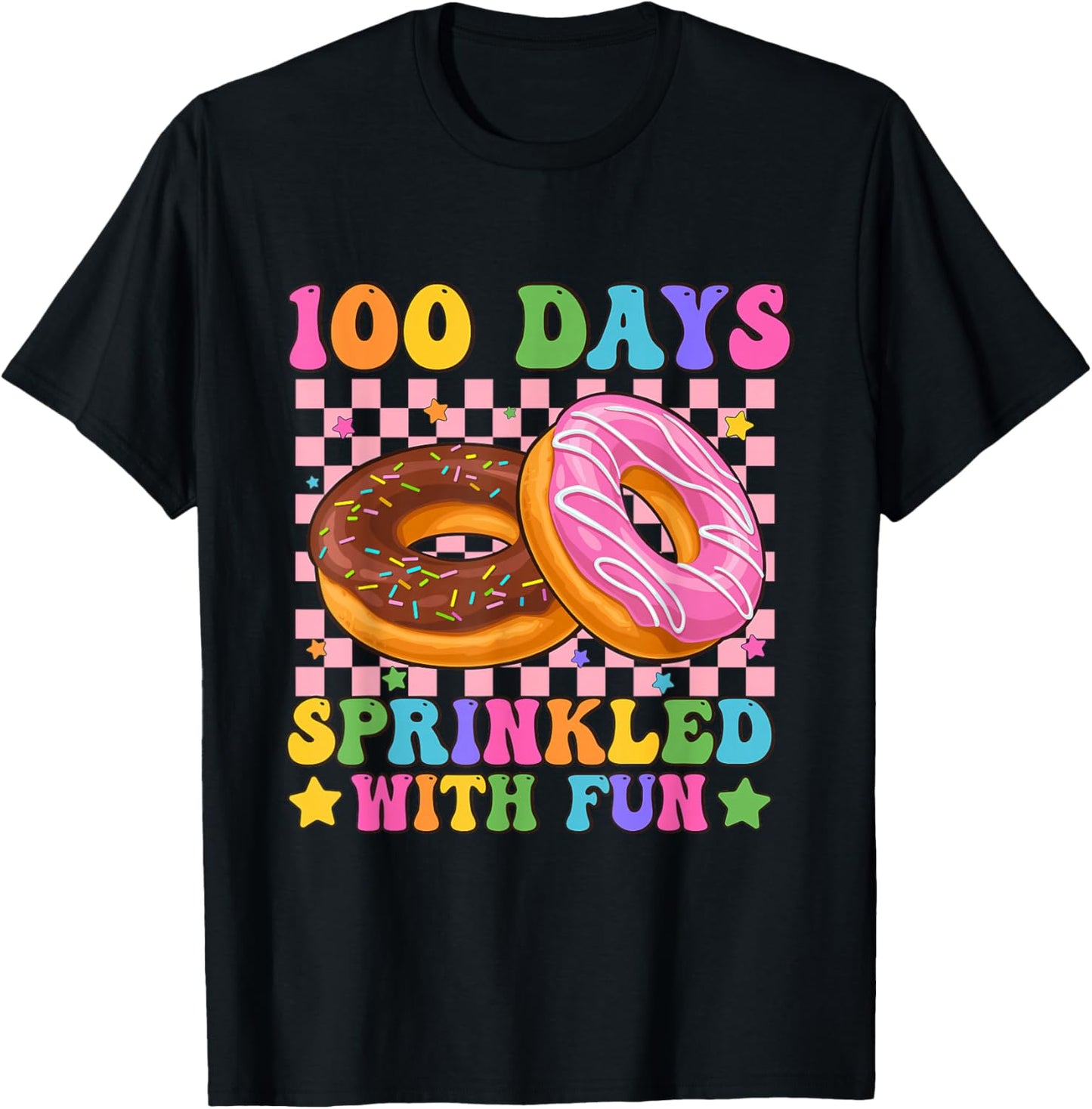 100 Days Sprinkled with Fun Donut Lover 100th Day of School T-Shirt - T-Shirt | Black