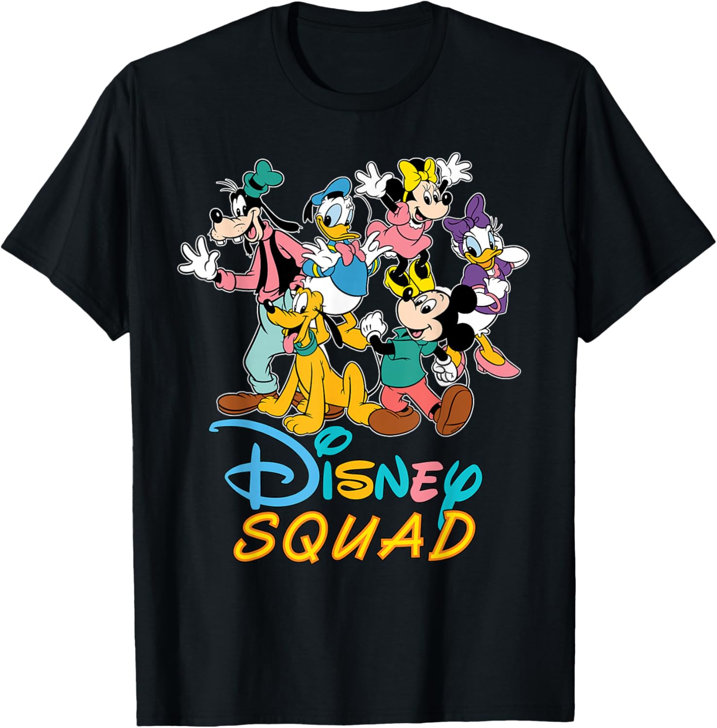 Disney Mickey Mouse & Friends Disney Squad Group Matching T-Shirt - T-Shirt | Black