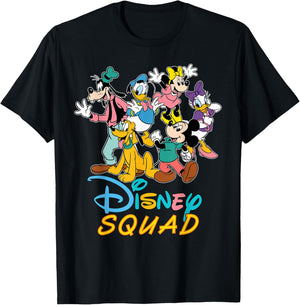 Disney Mickey Mouse & Friends Disney Squad Group Matching T-Shirt - T-Shirt | Black