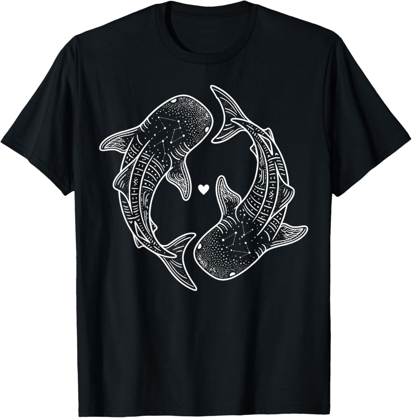 Whale Shark Yin Yang Marine Biology T-Shirt - T-Shirt | Black