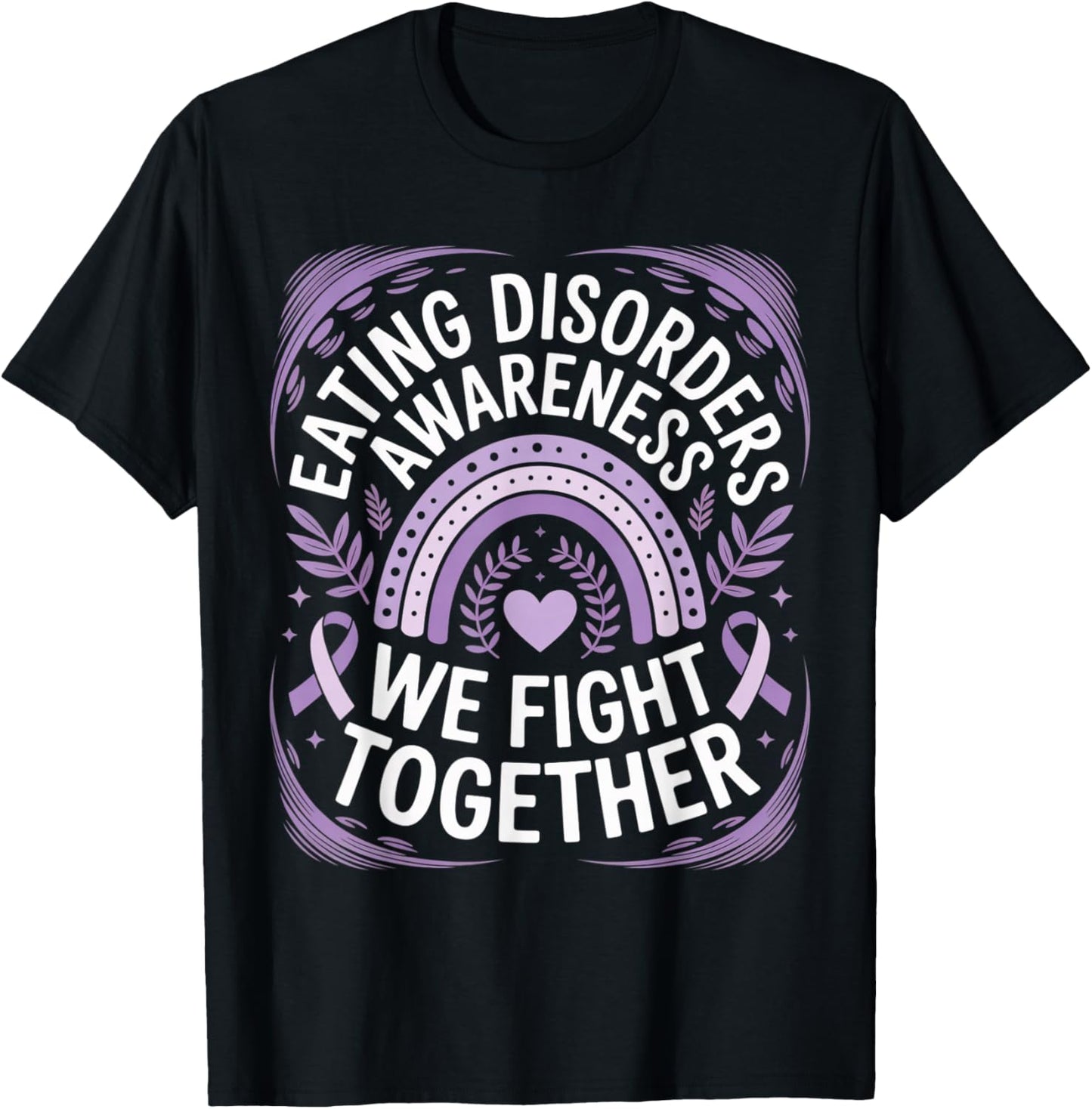 Eating Disorders Awareness Shirts | We Fight Together T-Shirt - T-Shirt | Black
