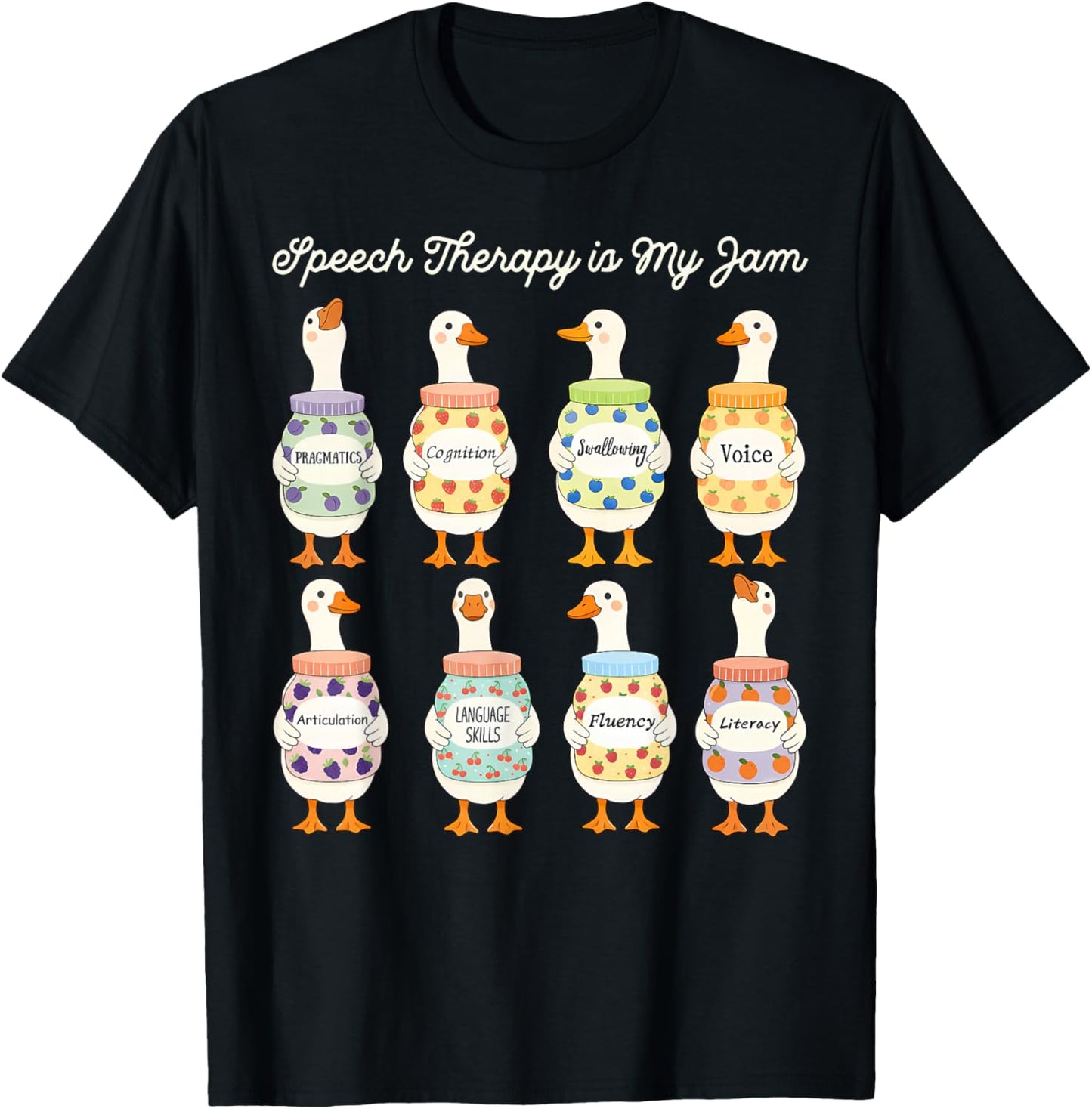 Speech Therapy is My Jam Silly Goose SLP Speech Pathologist T-Shirt - T-Shirt | Black