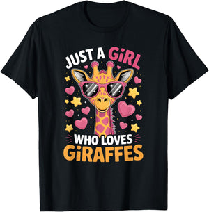Girls Giraffe T-Shirt - T-Shirt | Black