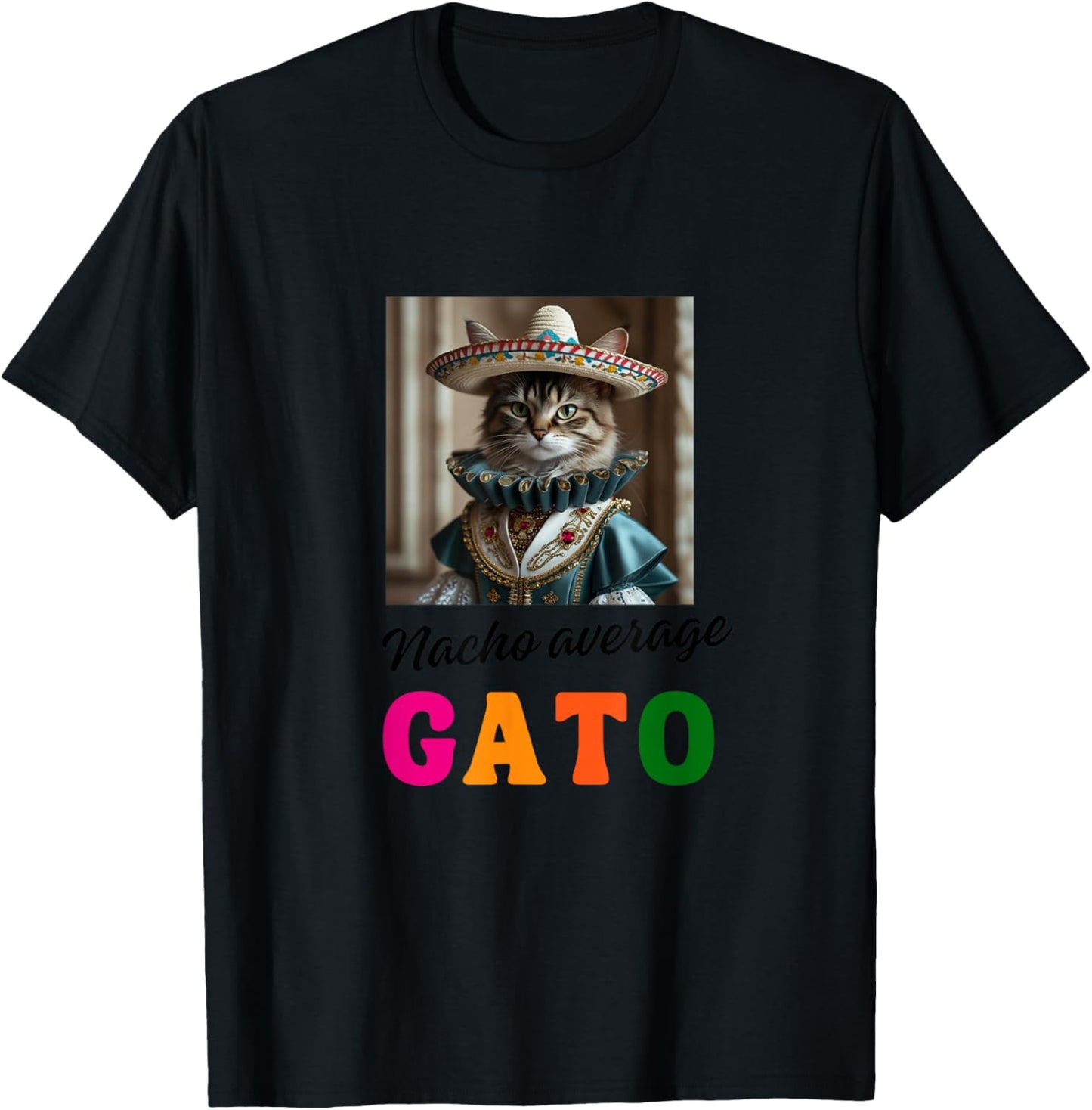 Gato Funny Cat Latino Women Girls Kids Fiesta Tacos T-Shirt - T-Shirt | Black