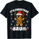 It's Christmas Bruh Meme Funny Gingerbread Xmas Teens Boys T-Shirt - T-Shirt | Black
