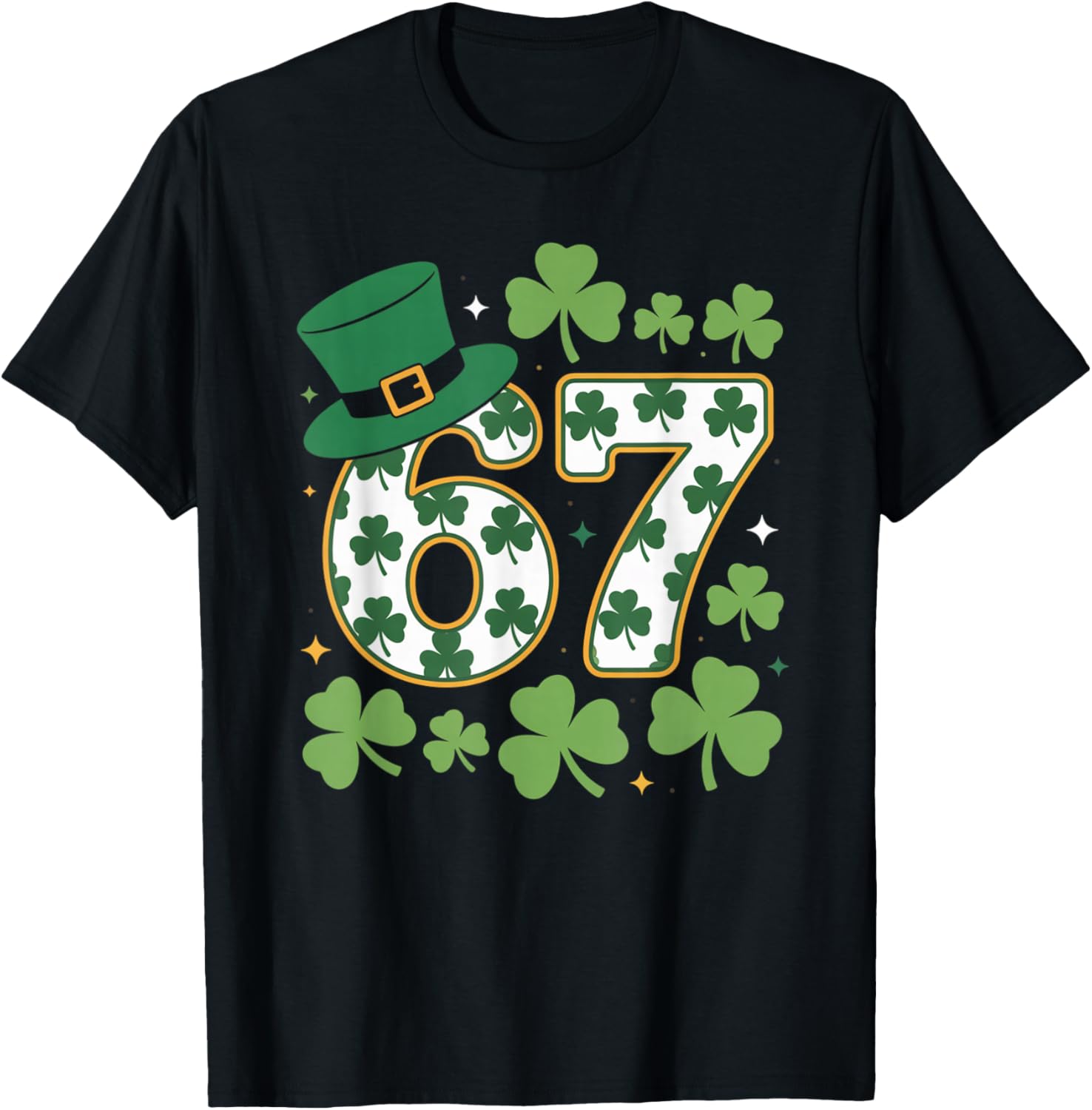 Funny 6 7 Lucky St Patricks Day Six Seven Matching Family T-Shirt - T-Shirt | Black