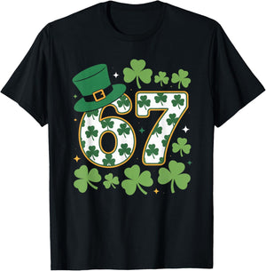 Funny 6 7 Lucky St Patricks Day Six Seven Matching Family T-Shirt - T-Shirt | Black