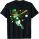 Leprechaun Play Baseball Funny St Patrick's Day Men Kid Boys T-Shirt - T-Shirt | Black