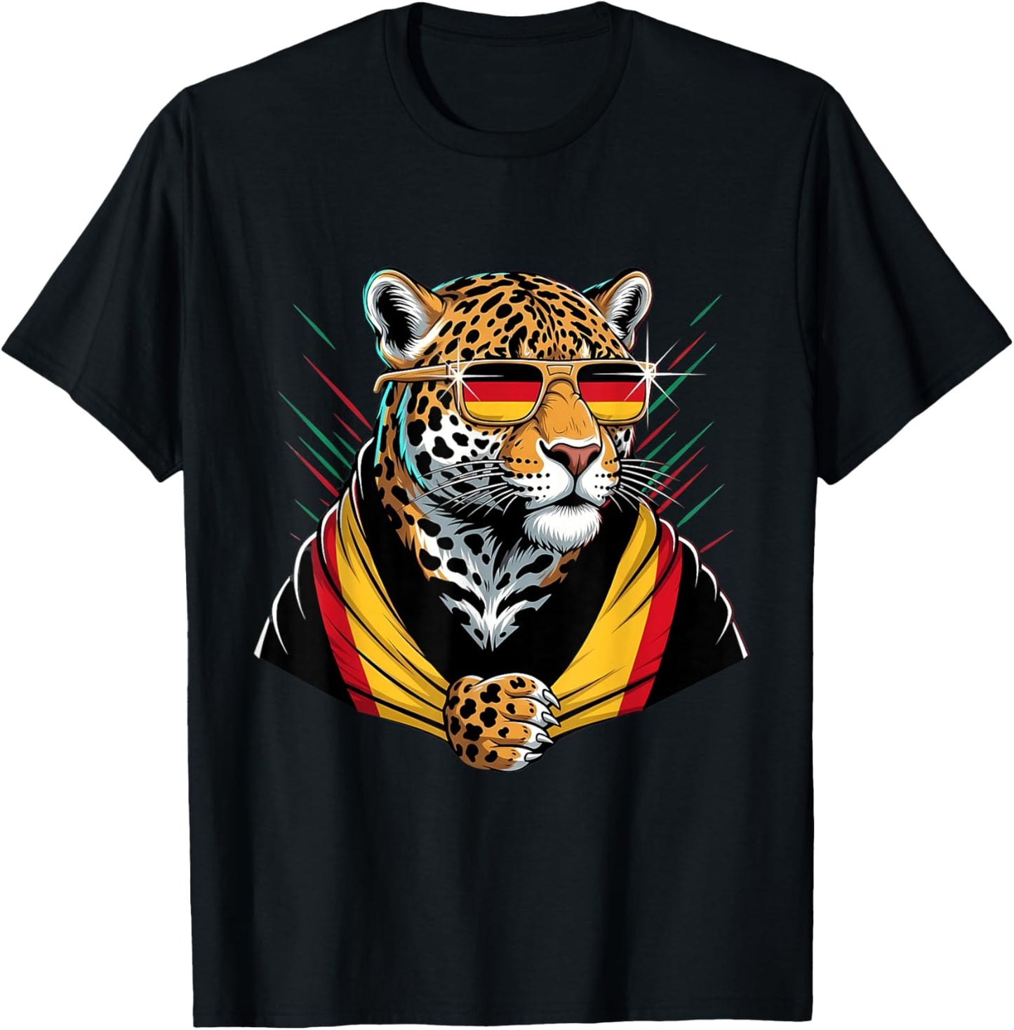 Germany Roots Leopard German Flag Deutschland T-Shirt - T-Shirt | Black