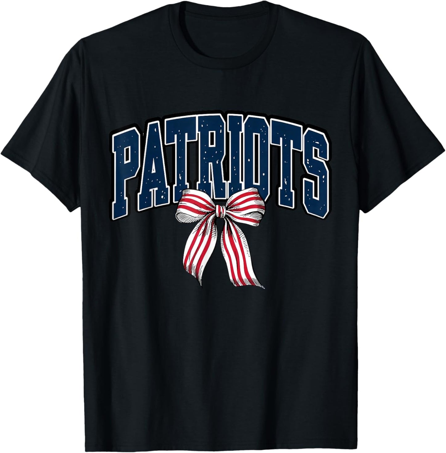 Vintage Patriot Bow School Spirit Men Women Kids T-Shirt - T-Shirt | Black