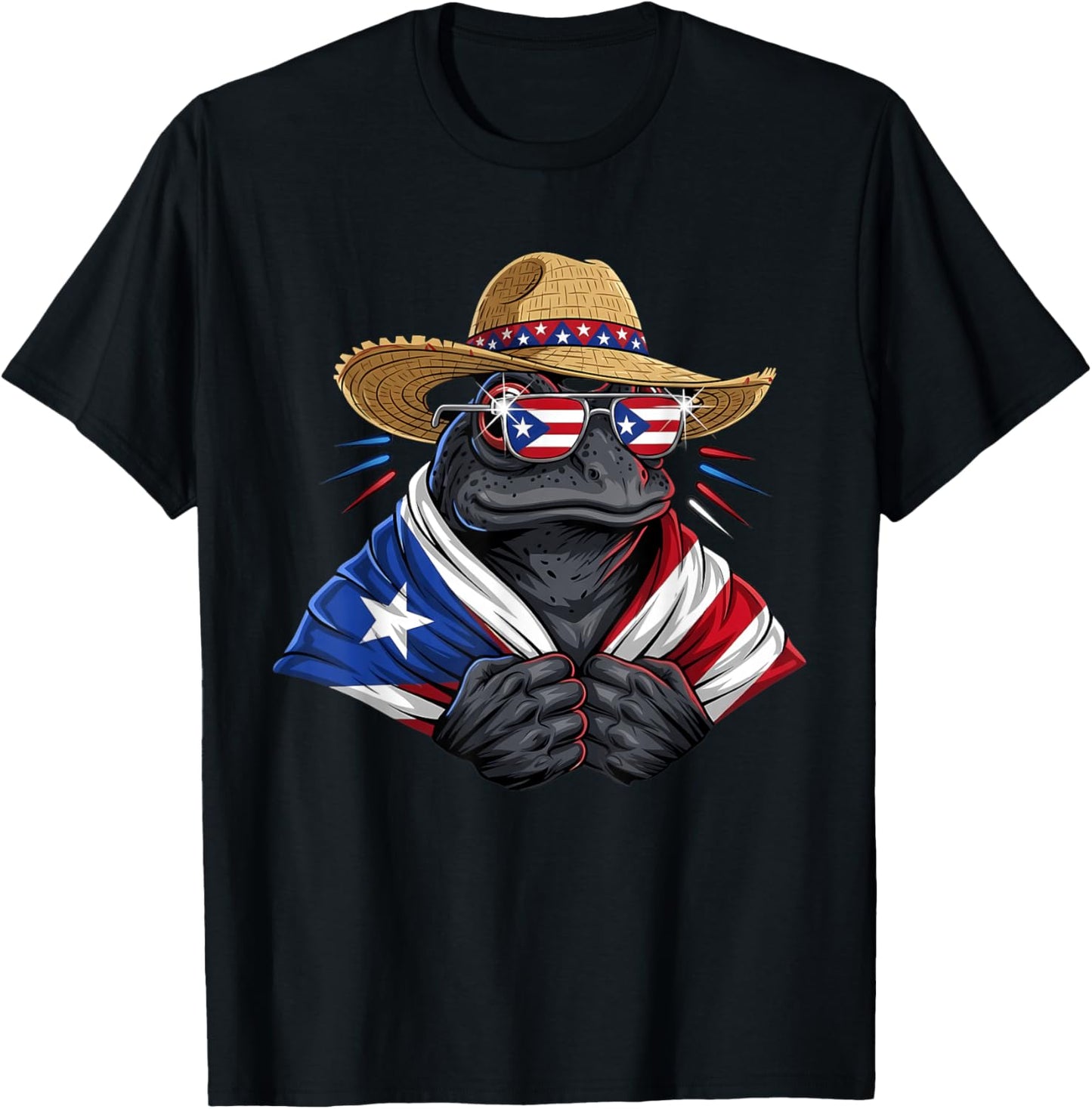 Coqui Frog Puerto Rico Flag Puerto Rican Taino Boricua T-Shirt - T-Shirt | Black