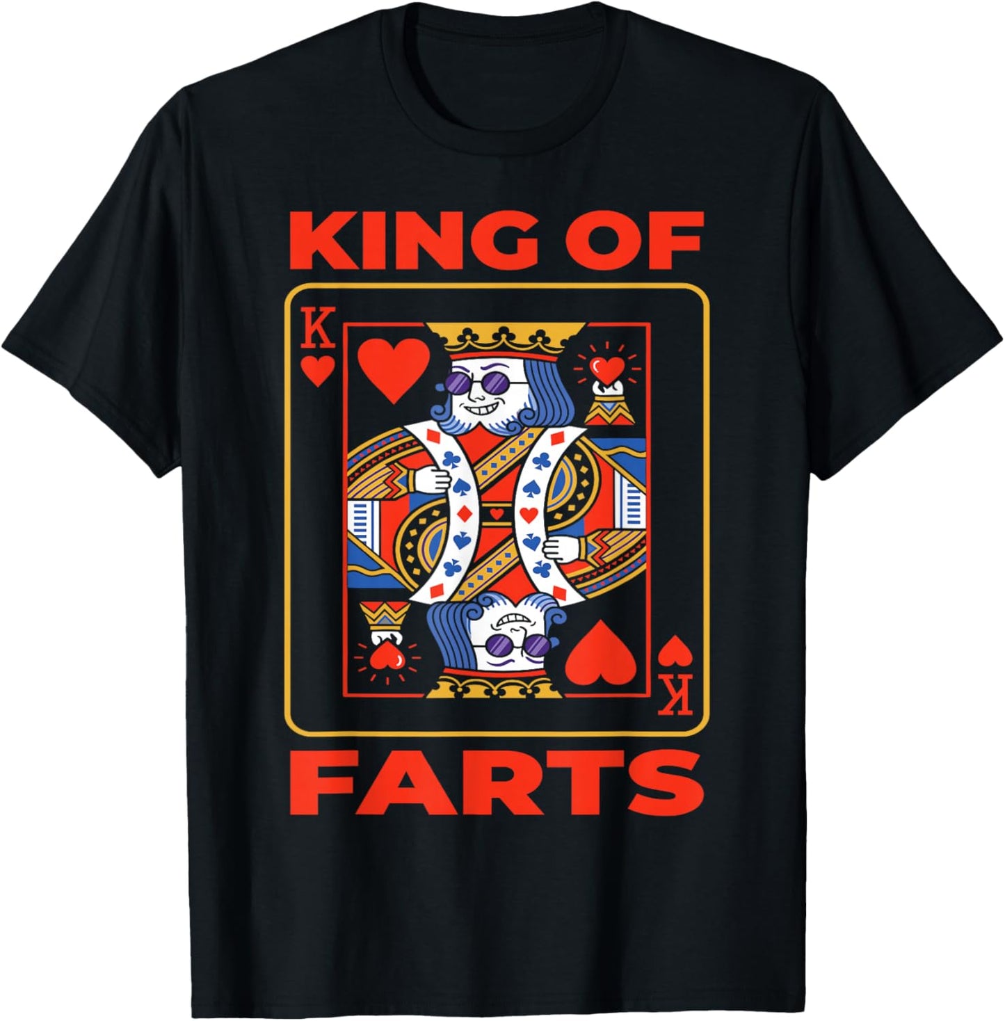 King of Farts, Funny Poker, Adult Humor T-Shirt - T-Shirt | Black
