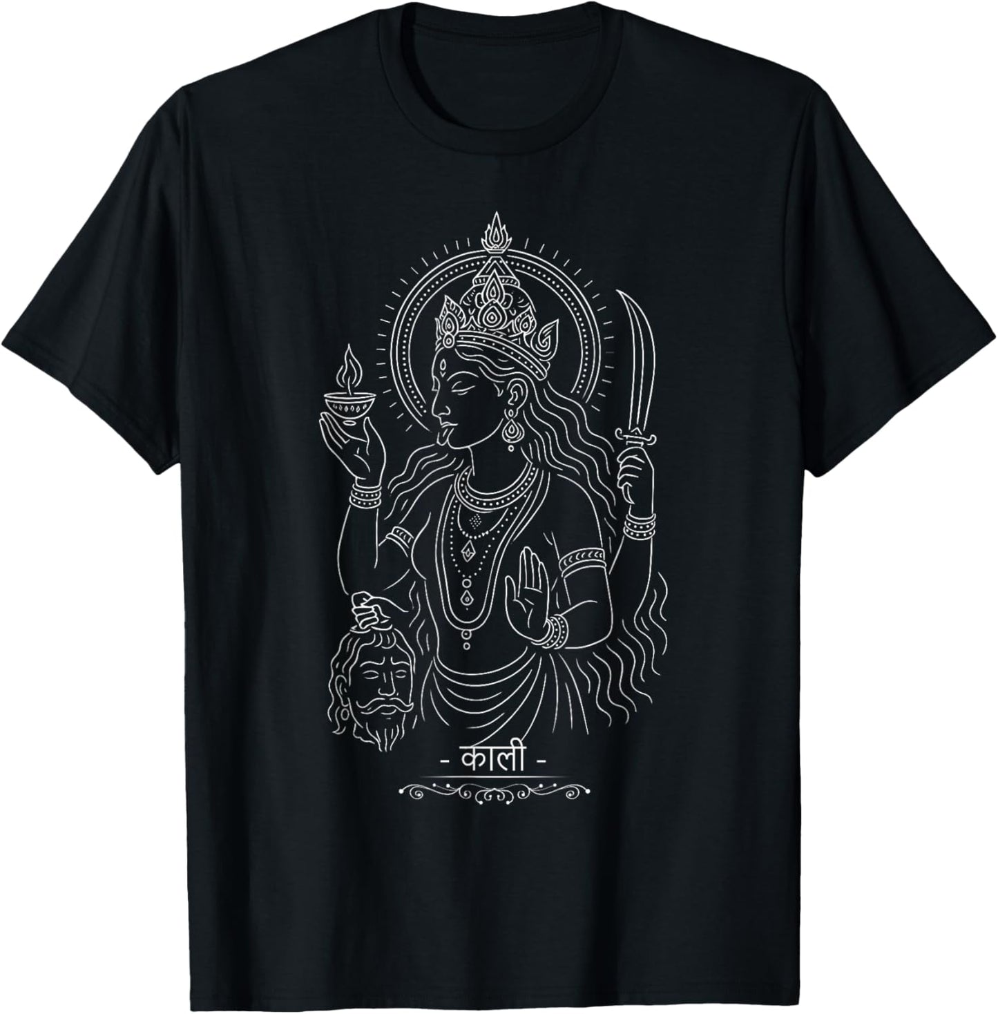 Minimalist Kali Hindu Goddess Hinduism Hindu Mythology T-Shirt - T-Shirt | Black