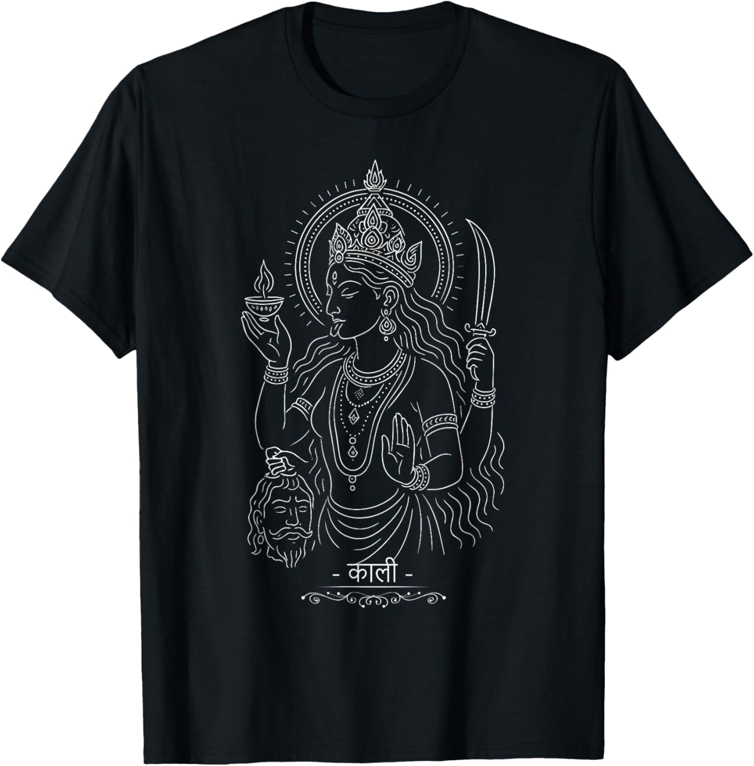 Minimalist Kali Hindu Goddess Hinduism Hindu Mythology T-Shirt - T-Shirt | Black