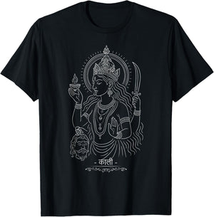 Minimalist Kali Hindu Goddess Hinduism Hindu Mythology T-Shirt - T-Shirt | Black