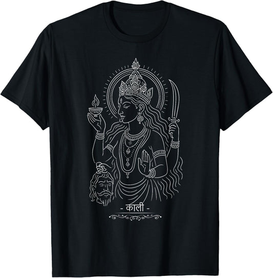 Minimalist Kali Hindu Goddess Hinduism Hindu Mythology T-Shirt - T-Shirt | Black