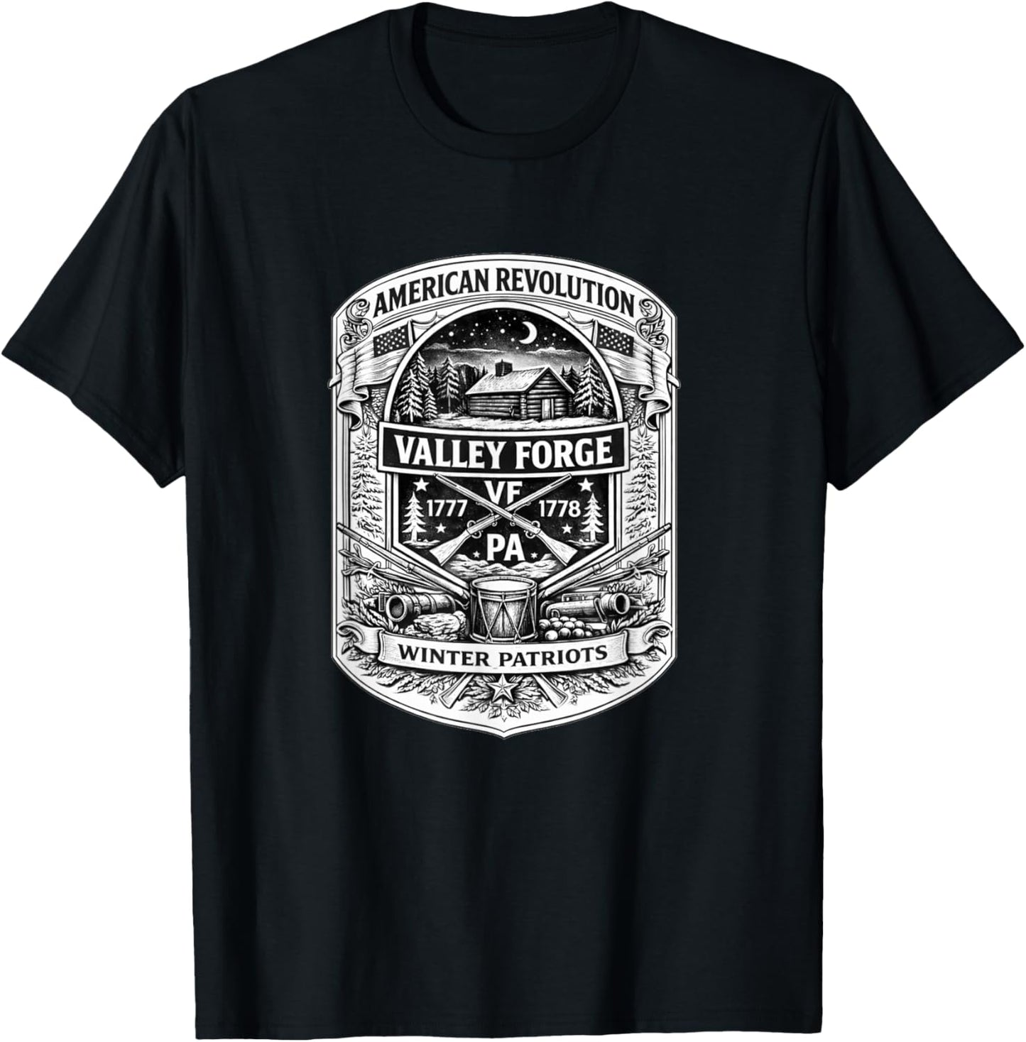 Valley Forge Pennsylvania American Revolution USA History T-Shirt - T-Shirt | Black