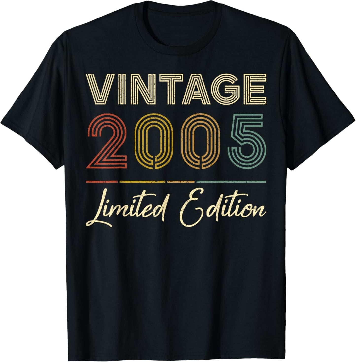 Vintage 2005 Limited Edition 21-Year-Old Gifts 21st Birthday T-Shirt - T-Shirt | Black