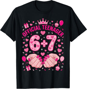 6+7 Year Old Girls Teenager Nails 13th Birthday 67 T-Shirt - T-Shirt | Black