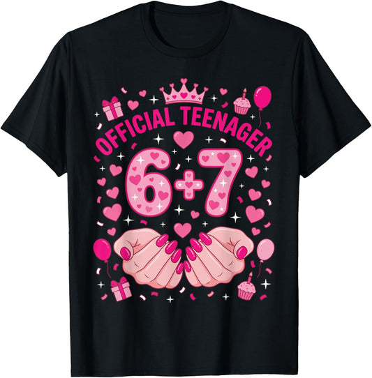 6+7 Year Old Girls Teenager Nails 13th Birthday 67 T-Shirt - T-Shirt | Black