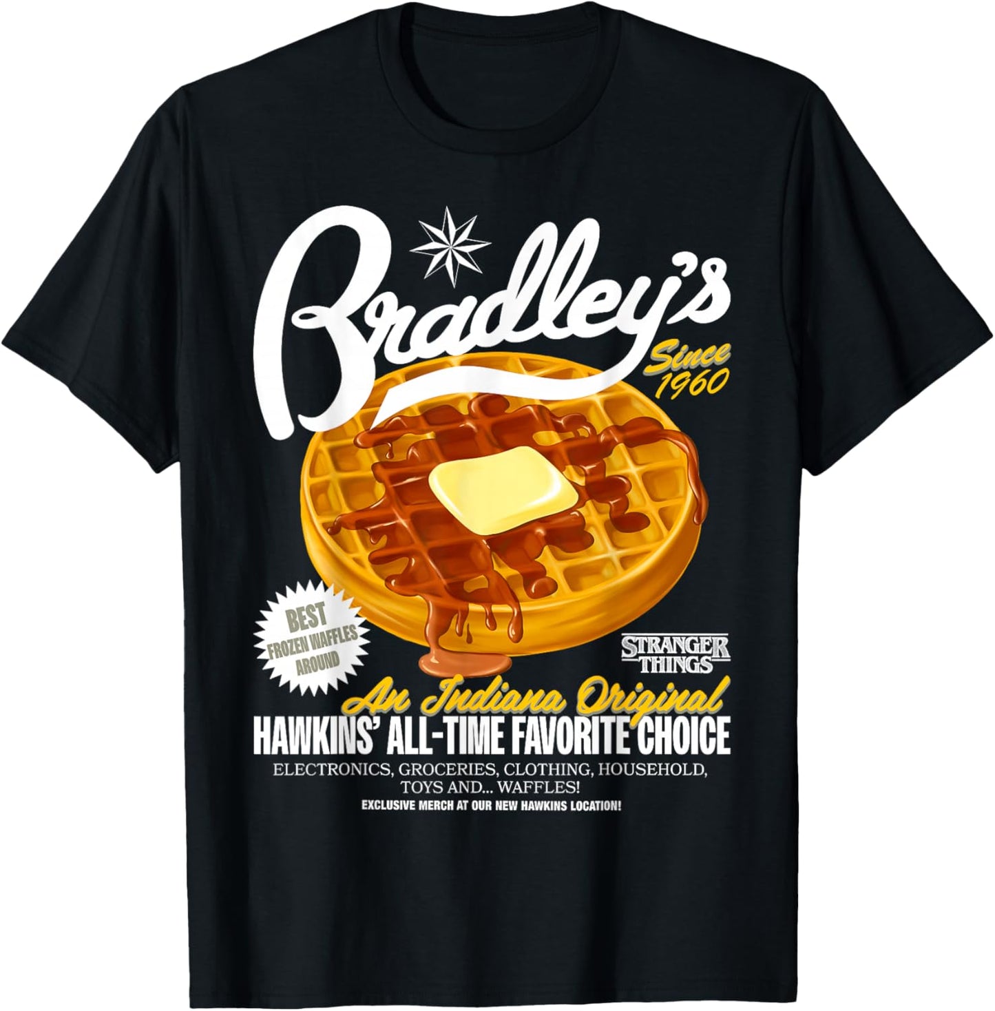 Stranger Things Season 5 Bradley's Best Frozen Waffles T-Shirt - T-Shirt | Black